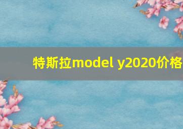 特斯拉model y2020价格